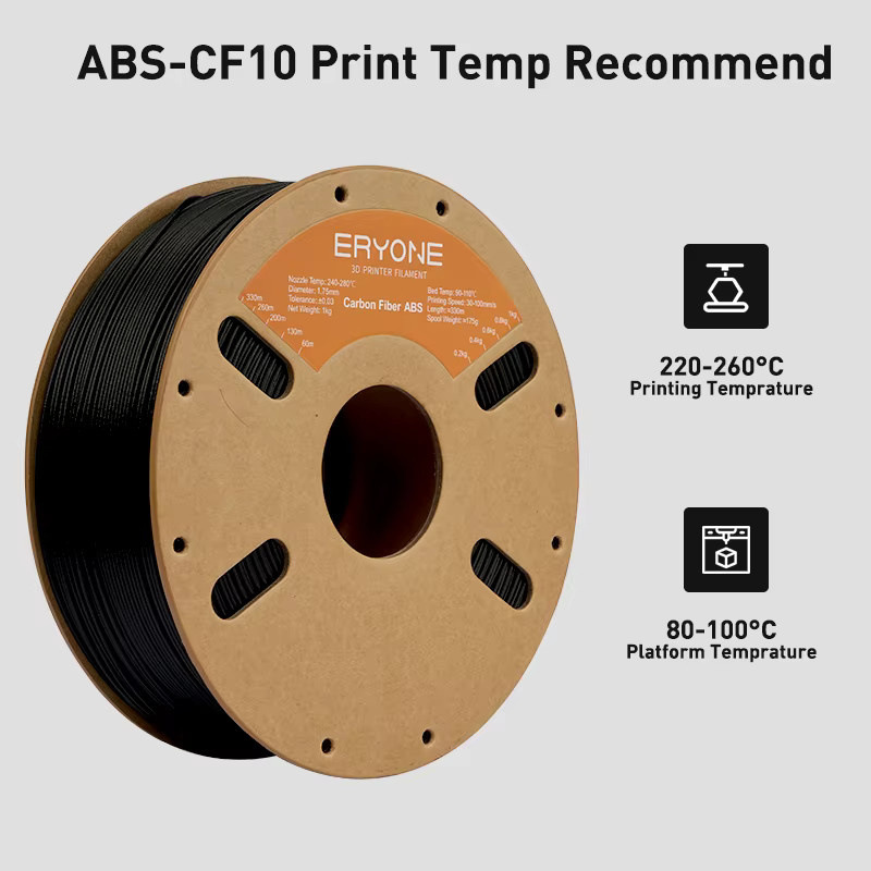 Eryone ABS-CF Filament für FDM 3D-Druck, Schwarz, 1,75 mm, 5 kg - Bild 3