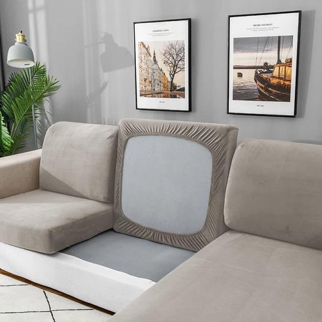 BRHUIXUE Samt-Stretch-Sofa-Kissenbezug aus Polyester, elastischer Schonbezug für dein Sofa in Normal Size (S) - Bild 1