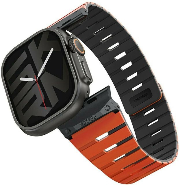 Skinarma Uhrenarmband Silikon, Orange, Unisex, Apple Watch 49mm - Bild 1
