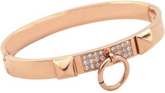 YIRAN Jewelry Armreif Edelstahl, Gold, Zirkonia, Damen - Bild 1