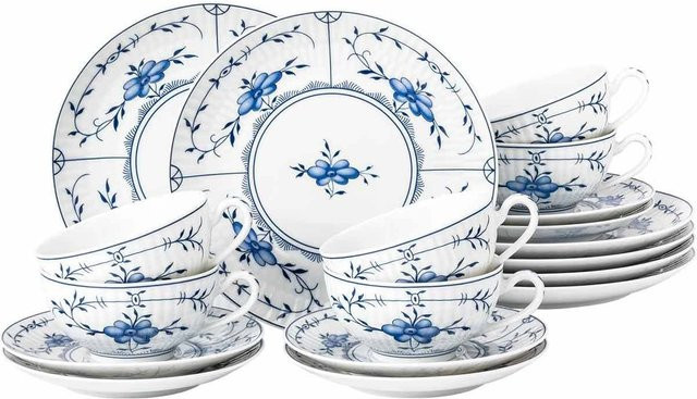 Seltmann Weiden Teeservice Amina Strohblume aus Porzellan in Weiß, 6er Set - Bild 1