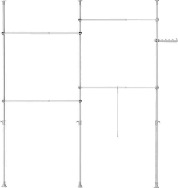 SoBuy Teleskop Kleiderständer mit 4 Kleiderstangen in Grau KLS03-II-HG - Bild 1