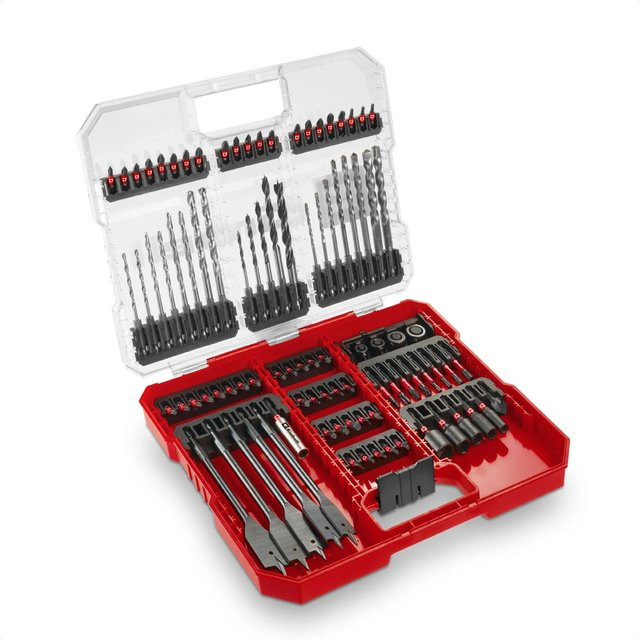 Einhell Impact-Bit- und Bohrer-Set 95-teilig aus Stahl in Schwarz-Rot-Grau-Silber - Bild 1