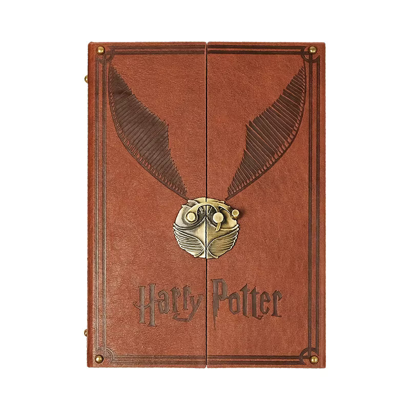 Harry Potter Notizbuch mit Hardcover aus Kunstleder in Gold, Blau und Braun, liniertes Journal mit Papier - Bild 3