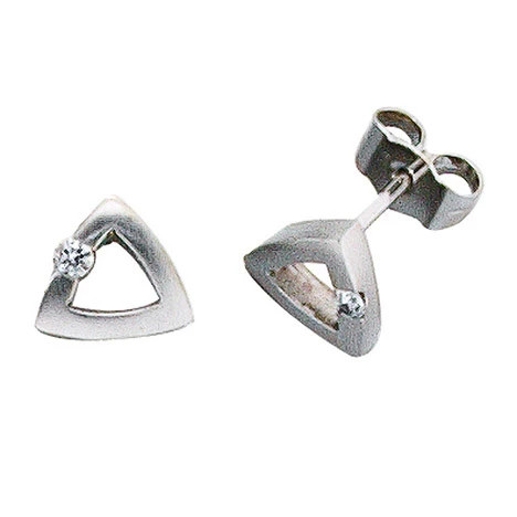 Colfem Ohrstecker 950 Platin, mattiert, 2 Diamanten, Damen - Bild 1