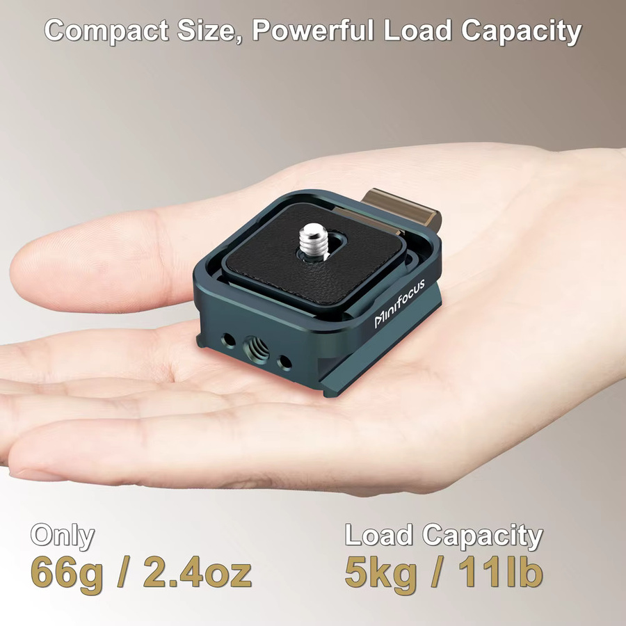 Minifocus Schnellwechselplatten-Set in Schwarz, Arca Swiss kompatible Kamerastativhalterung und Stativadapter für Sony, Nikon und DJI - Bild 4