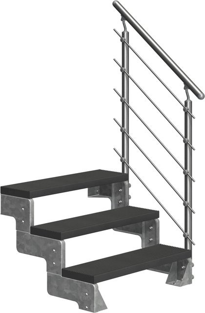 DOLLE Außentreppe Gardentop 3 TRIMAX mit Geländer, 100 cm, anthrazit - Bild 1