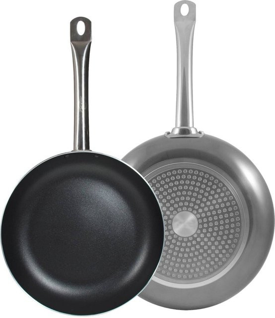 Bergner Prochef Pfannenset aus Aluminium und Edelstahl, 2-teilig, Silber/Schwarz, Antihaftbeschichtung - Bild 1