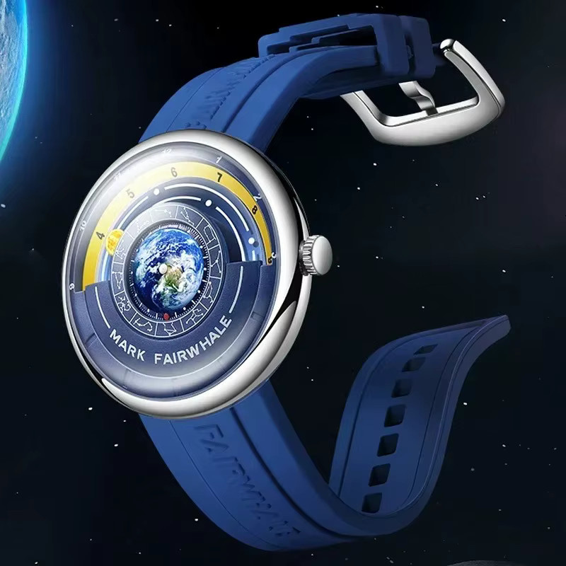 Mark Fairwhale Quarz-Armbanduhr, Silikonarmband, Blau, Herren, Rund - Bild 3