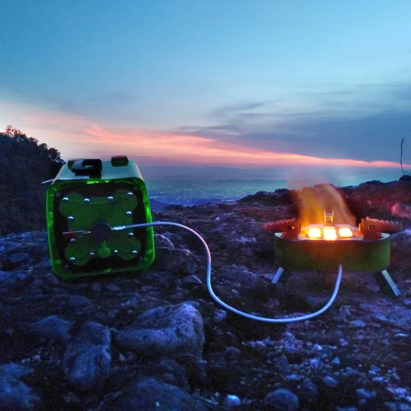 BRS Outdoor Camping Energieversorgungsgerät BRS-Q5 4-in-1 Gaspropan-Tank Flaschenhalter in Grün - Bild 4