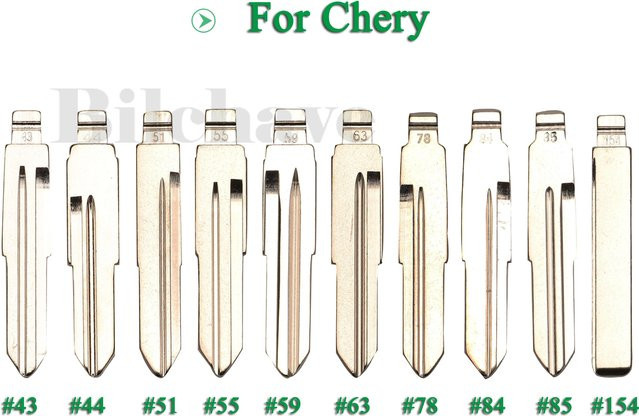 Jingyuqin 10er Set Ersatz Fob Flip KD Fernbedienung mit Schlüsselklinge für Chery A3 A5 Fulwin Tiggo E5 A1 Cowin Oster QQ3 QQ6 A21 S21 in Silber - Bild 1