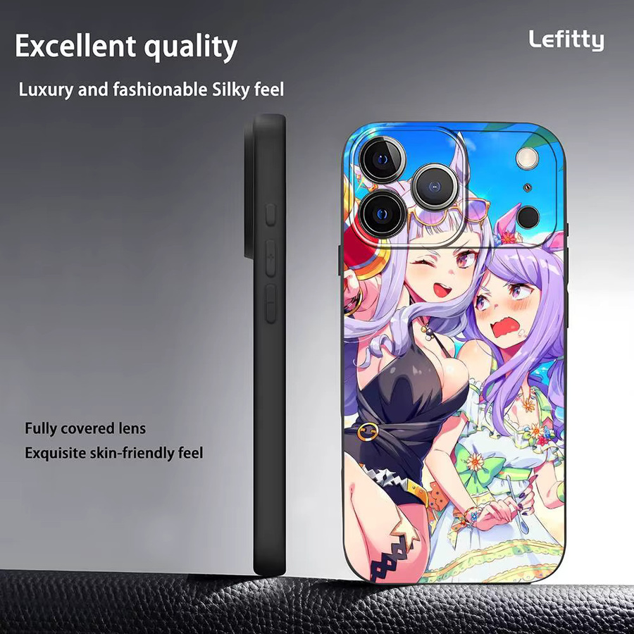 Anime Umamusume Handyhülle für iPhone 11 bis 17 Pro Max Plus Mini Schwarz Frosted Soft Shell - Bild 3