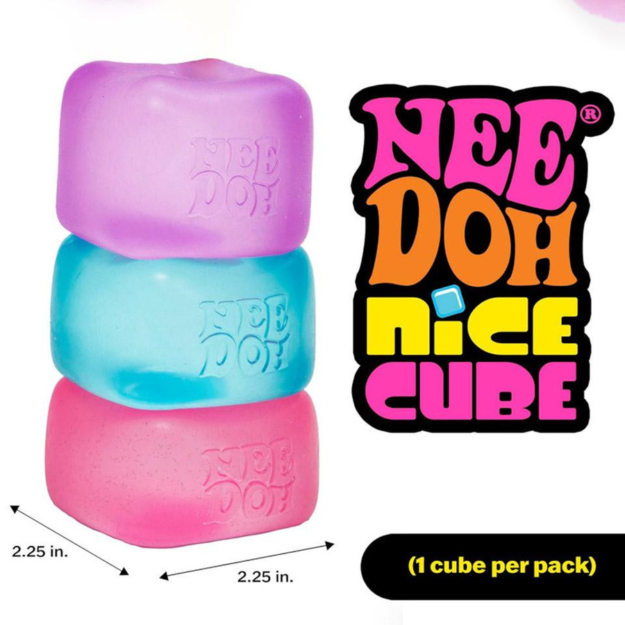 Schylling Needoh Nice Cube Squishy Würfel Quetschball Rot Lila Blau - Bild 3
