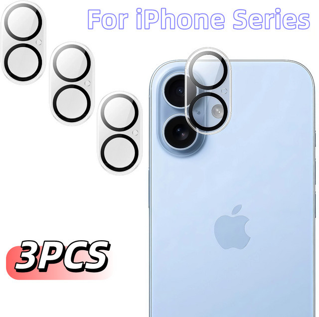 3er-Set Kameraobjektivschutz aus gehärtetem 9H Glas für Apple iPhone 11 bis iPhone 17 Pro Max Plus Mini, transparent - Bild 1