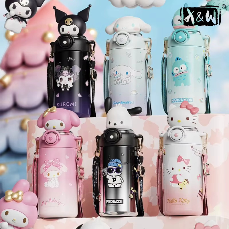 X&W Sanrio Sunshine Vakuum-Trinkbecher mit Strohhalm, Multicolour, 600ml - Bild 2