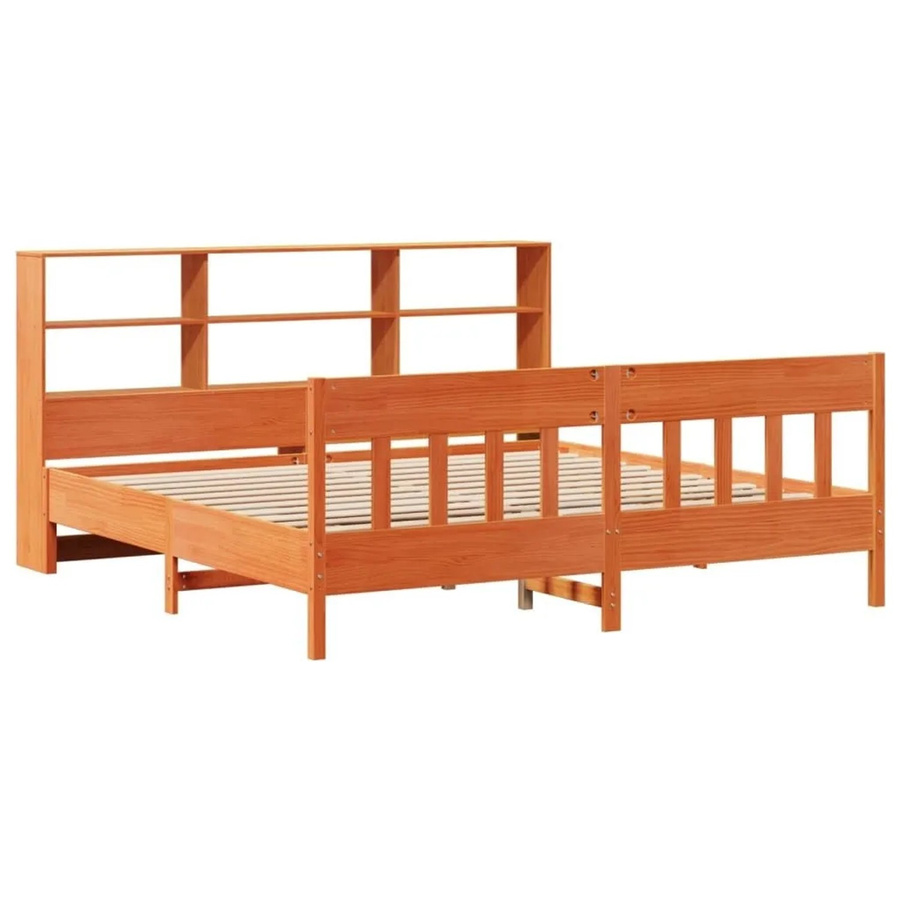 vidaXL Massivholzbett aus Kiefernholz in Braun, rustikales Design, ohne Matratze, B/T/H: 180 x 200 x 186 cm - Bild 2
