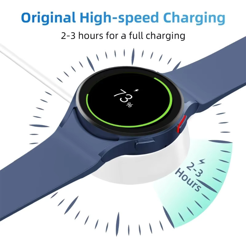 Samsung USB-C Schnellladekabel und Ladestation für Galaxy Watch 6, 5, 4, 3 und Active in Weiß - Bild 3