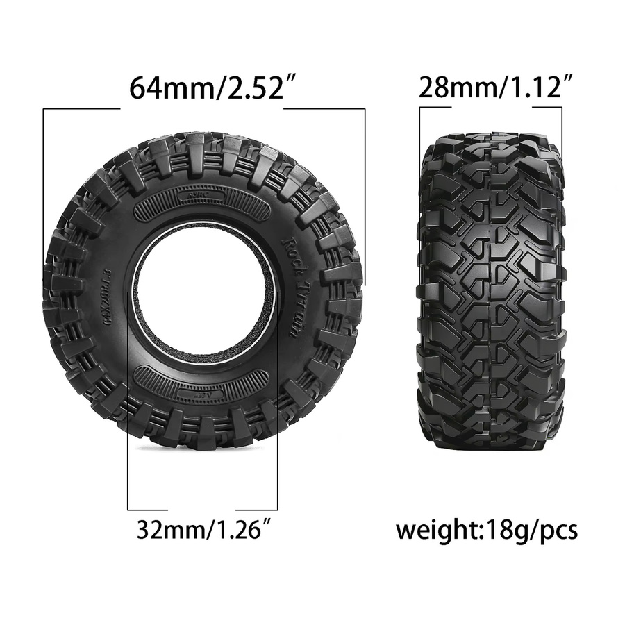 RS Crawler-Reifen, Zubehör, 1:24, Schwarz, Gummi - Bild 2