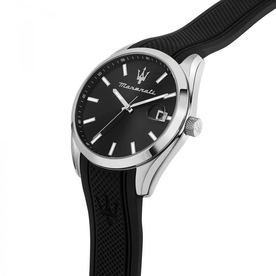 Maserati Herrenuhr Attrazione, Quarz, Edelstahl, Silikon, 43 mm, Schwarz - Bild 3