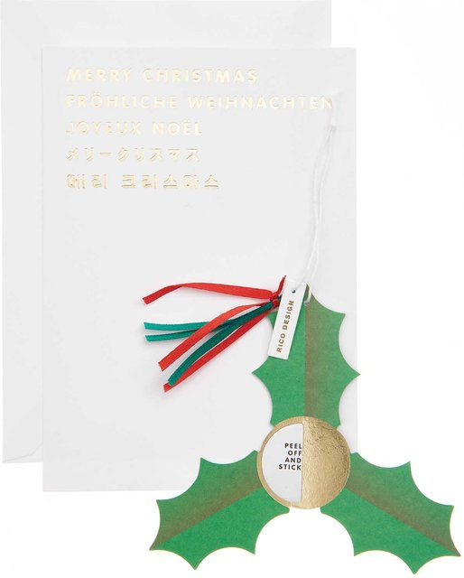 Rico Design Paper Poetry Kartenset mit Pop-Up Anhänger Ilex B6 - Bild 1