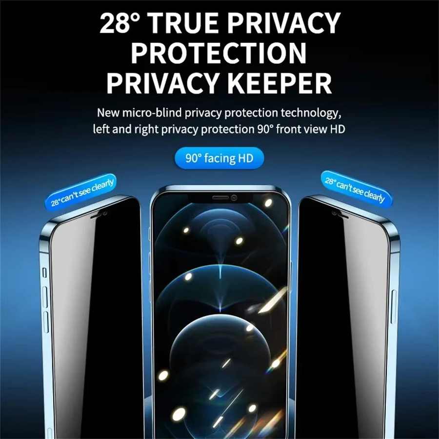 2 Stück Anti-Privacy Displayschutzfolie aus Glas für Apple iPhone 16 15 14 13 12 11 Pro Max Plus und iPhone X XR XS Max, transparent - Bild 2