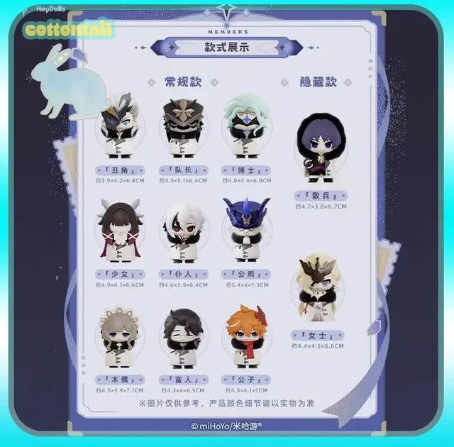 MiHoYo Genshin Impact Fatui Harbinger Serie Chibi Blind Box Figuren Multicolor - Bild 1
