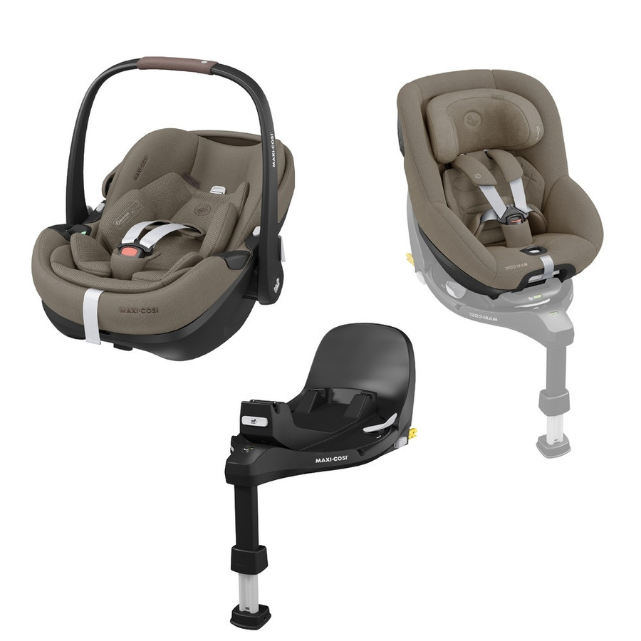 Maxi-Cosi 3-in-1 Family Bundle Truffle: Pearl 360 Pro Kindersitz, Pebble 360 Pro Babyschale und Family Fix 360 Pro Basisstation mit Isofix und 360-Grad-Drehfunktion - Bild 4