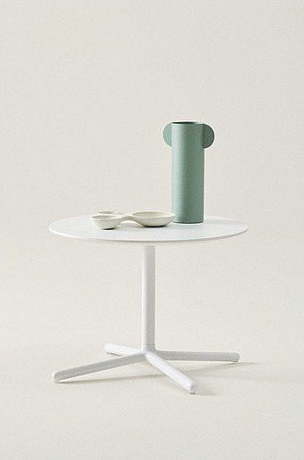 Jotex Couchtisch WALTON in Weiß im Retro-Design, rund, Durchmesser: 60 cm, Höhe: 45 cm - Bild 1