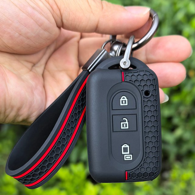Silikagel-Autoschlüsselhülle für Nissan in Schwarz für Micra K12, Qashqai, Juke, X-Trail, Navara, Note, Tiida und Pathfinder - Bild 1