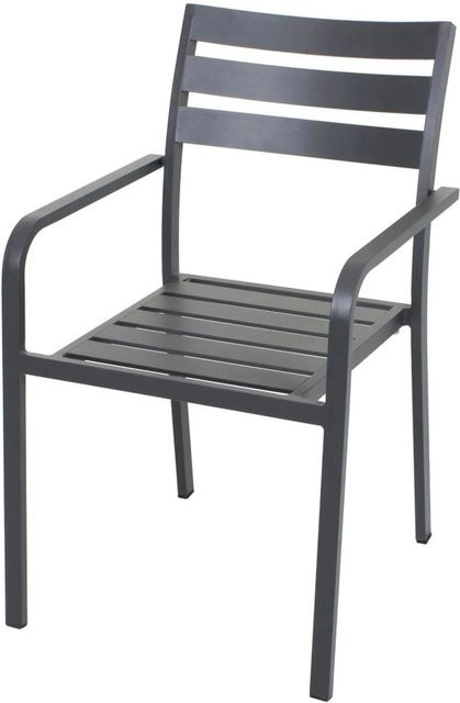 GARDEN PLEASURE Gartenstuhl Treviso 2er-Set Anthrazit mit Textilene und Aluminium, B/T/H: 55 x 63 x 88 cm - Bild 1