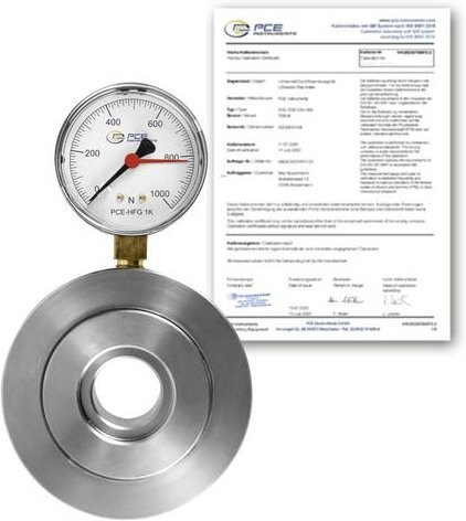 PCE Instruments PCE-HFG 1K-ICA Kraftmessdose inklusive ISO-Zertifikat in Silber, Durchmesser: 27 mm - Bild 1