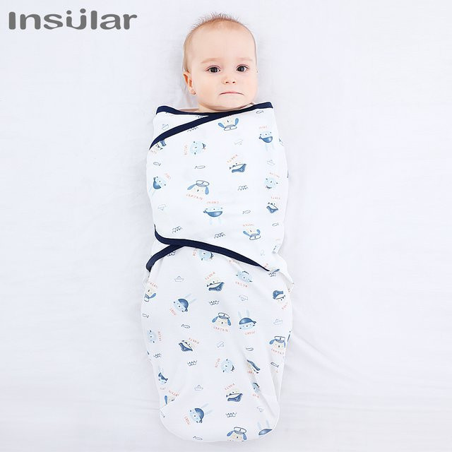 INSULAR Baby Swaddle Wrap Weiche Baby Decke aus Baumwolle in Pink und Weiß - Bild 1