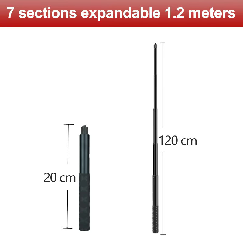 Insta360 Handheld Selfie Stick Stativ Kugel Bundle für X5 X4 X3 X2 und RS Action Kameras in Schwarz - Bild 2