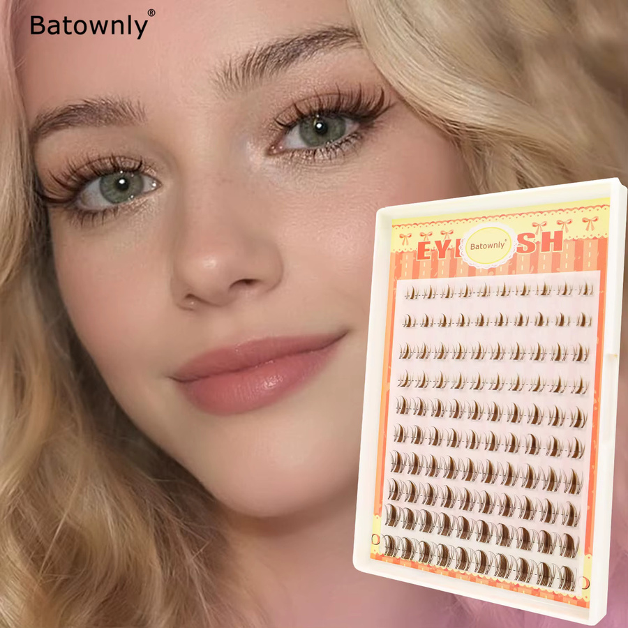 Batownly Wimpern-Cluster, Braun, 8-16mm, 100 Stück, Natürlich - Bild 2