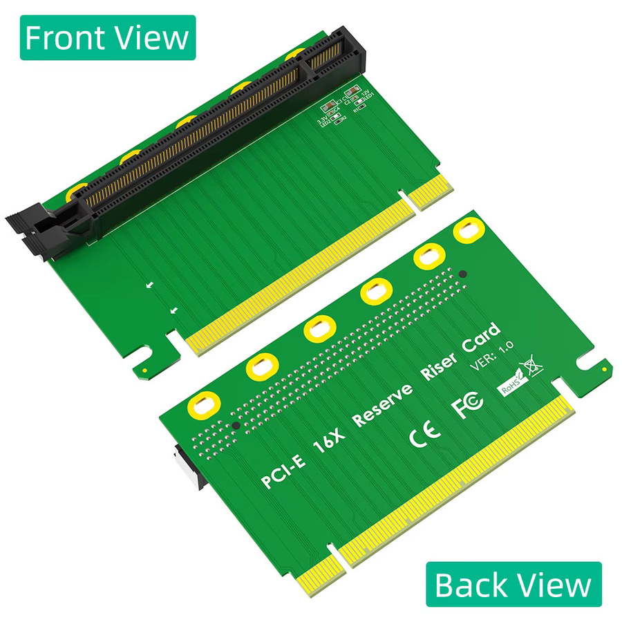 T.F.SKYWINDINTL PCI-E 16 x 3,0 90-Grad-Rückwärts-Riser-Karte für 2U-Server in Grün - Bild 2