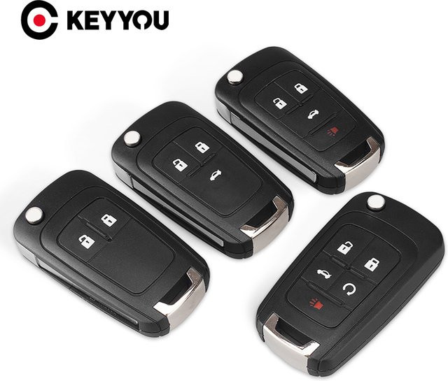 KEYYOU Flip Remote Auto Schlüssel Shell für Chevrolet Cruze Epica Lova Camaro Impala und Opel Astra Corsa Insignia Zafira in Schwarz - Bild 1