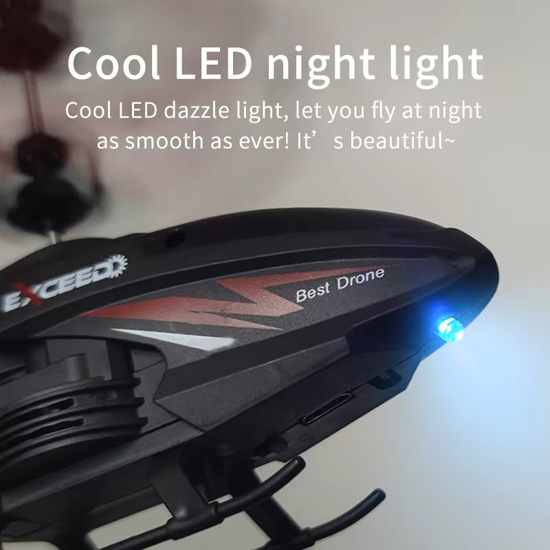 CONUSEA Rc Hubschrauber Drohne, LED, mit Fernbedienung, fallbeständig - Bild 3