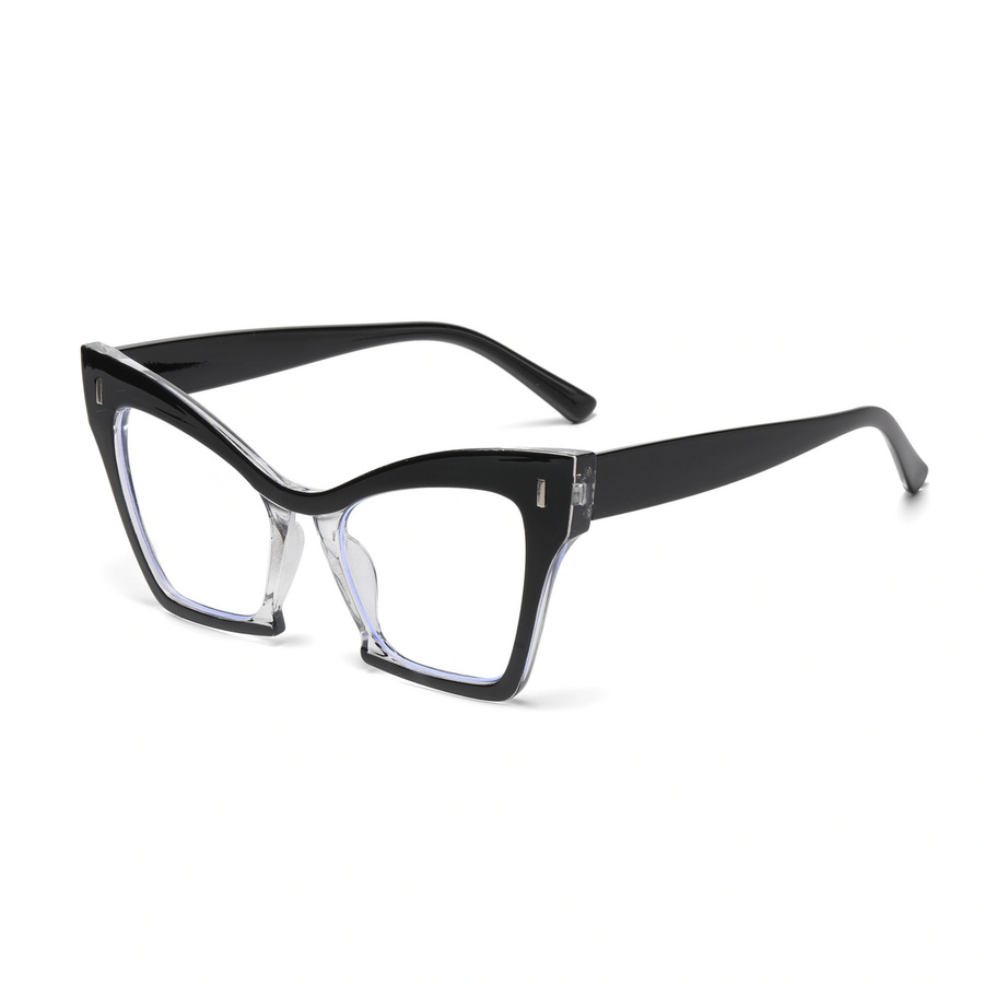 RELEN Cat-Eye Korrektionsbrille, Vollrand, Kunststoff, schwarz, Damen - Bild 2