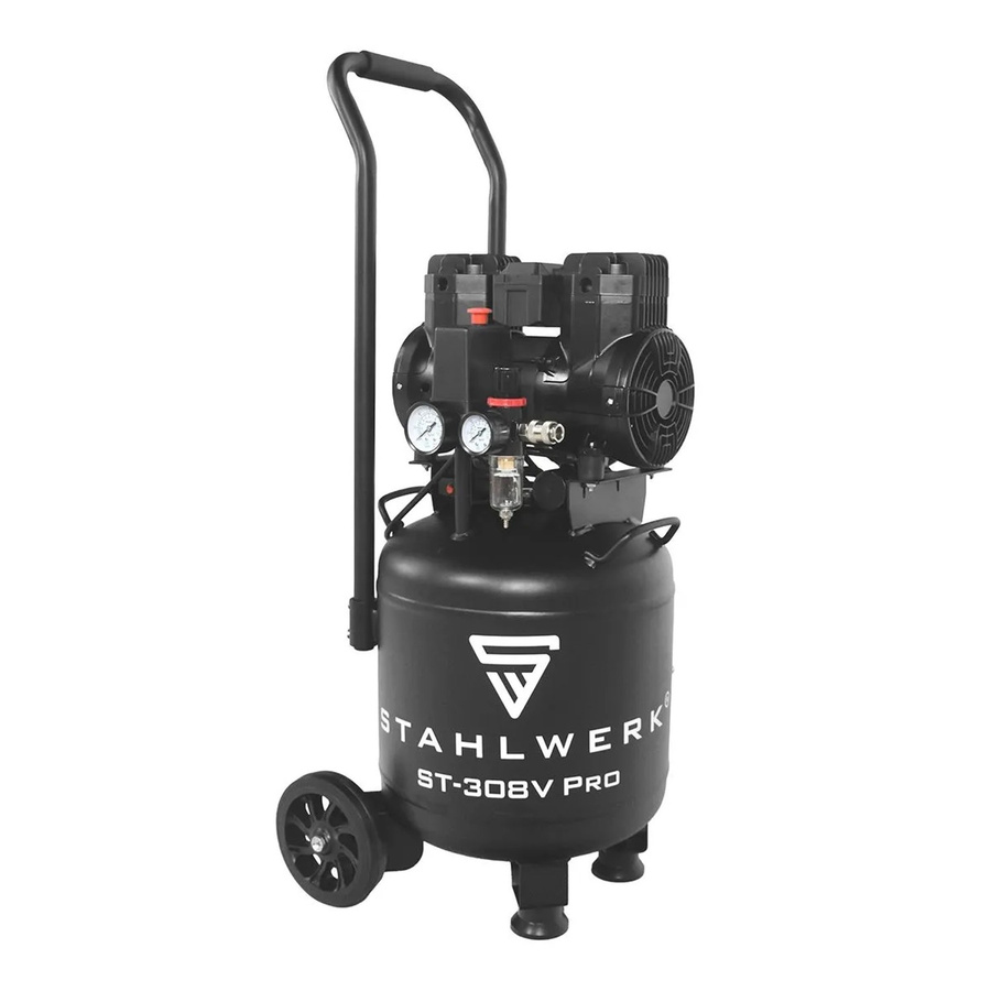 Stahlwerk Kompaktkompressor in Schwarz mit 30 l Kesselvolumen, 8 Bar Druck und 250 l/min Liefermenge - Bild 2