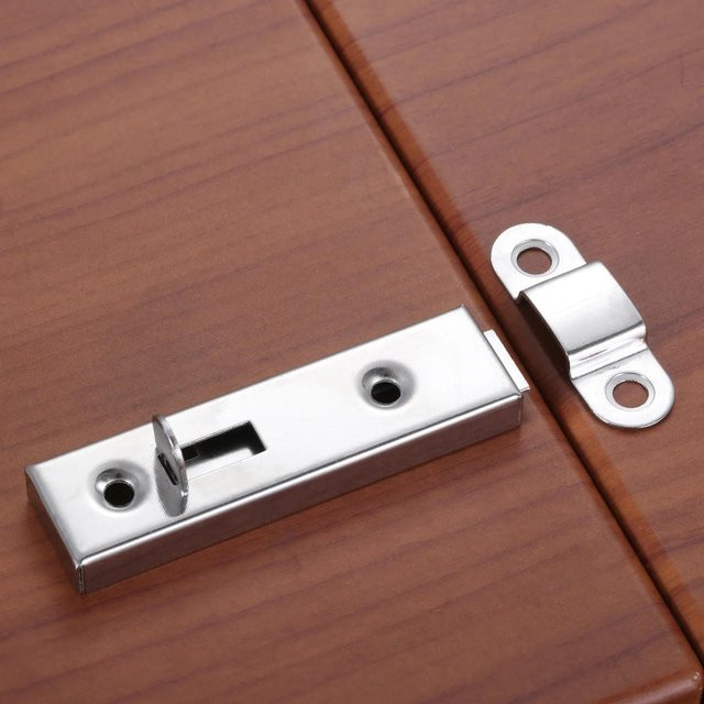 Yiran Furniture Tür- und Fenstersicherheitsschloss mit Bolzen und Schrauben, Metall, Silber, 61 x 16 mm - Bild 1