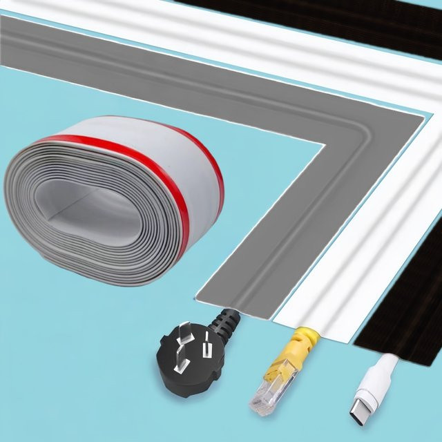 Flexible PVC Kabelabdeckung in Weiß für dein Kabelmanagement, Länge: 1 m - Bild 1