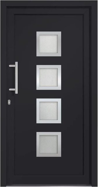 vidaXL Haustür in Anthrazit mit Glaseinsatz, modern, B/H: 98 x 200 cm - Bild 1