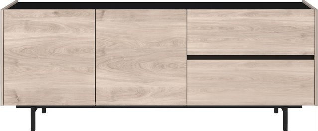 Germania Lowboard GW-CANTORIA 1056 in Castello-Eiche mit schwarzen Metallelementen, B/T/H: 162 x 40 x 63 cm - Bild 1