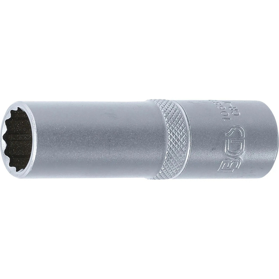 BGS Steckschlüssel-Einsatz Zwölfkant tief 10682, Antrieb 1/2 Zoll, Schlüsselweite 15 mm, Farbe Silber - Bild 2