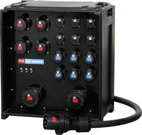 MERZ Stromverteiler M-SVE5-4 125/442-6/G/E/MS MZ85800 400V 125A 3-Phasen IP44 Schwarz - Bild 1