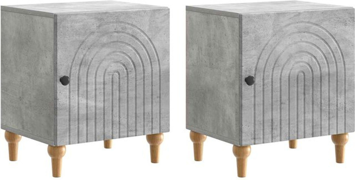 Set aus 2 Nachttischen vidaXL in Grau aus Holzwerkstoff, B/T/H: 43 x 34,5 x 50 cm - Bild 1