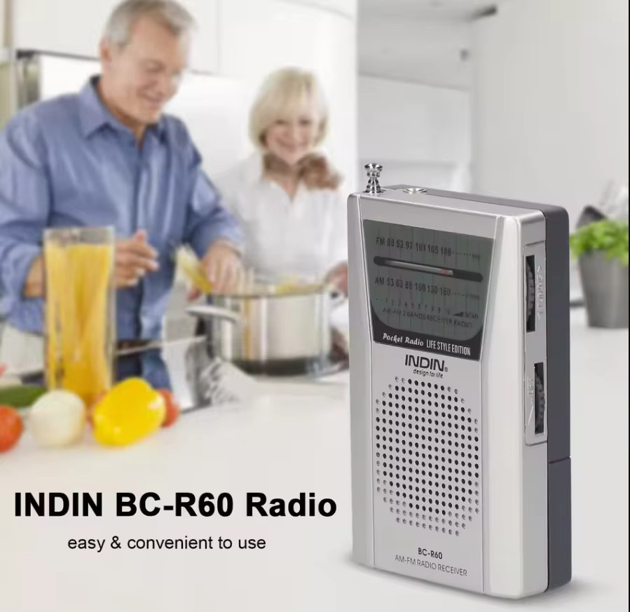 YITHOR Tragbares Batteriebetriebenes Radio mit Lautsprecher und Kopfhöreranschluss in Silber, FM/AM Empfang - Bild 3