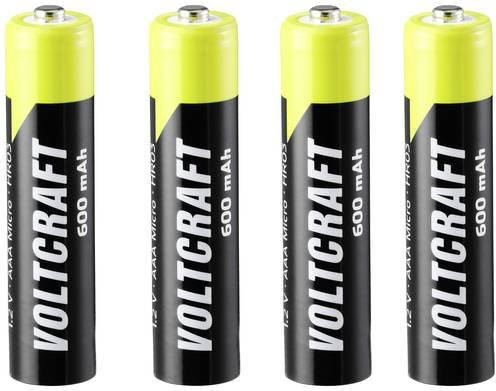 Voltcraft Endurance Micro AAA NiMH Akku 1.2V 600 mAh, 4 Stück, Multicolor - Bild 1