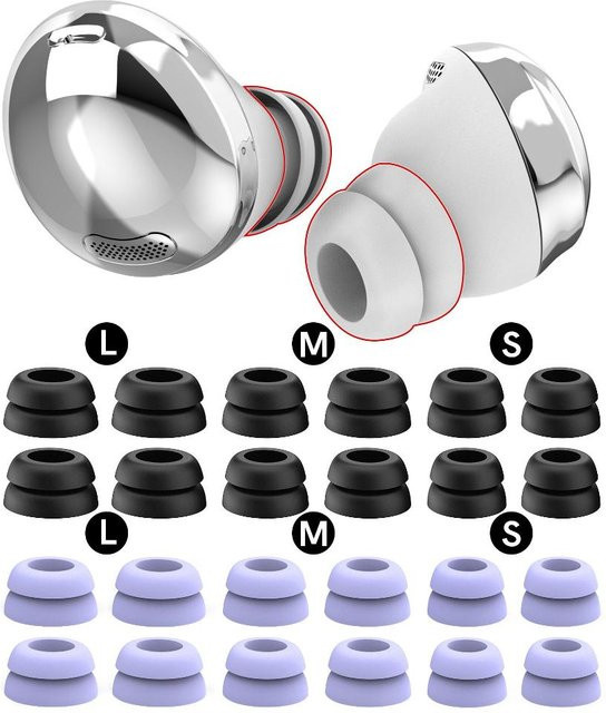 12 Stück Silikon Ohrstöpsel für Samsung Galaxy Buds Pro TWS Wireless In-Ear Kopfhörer in Purple mit Noise Reduction und Anti-Drop Doppel-Flansch - Bild 1