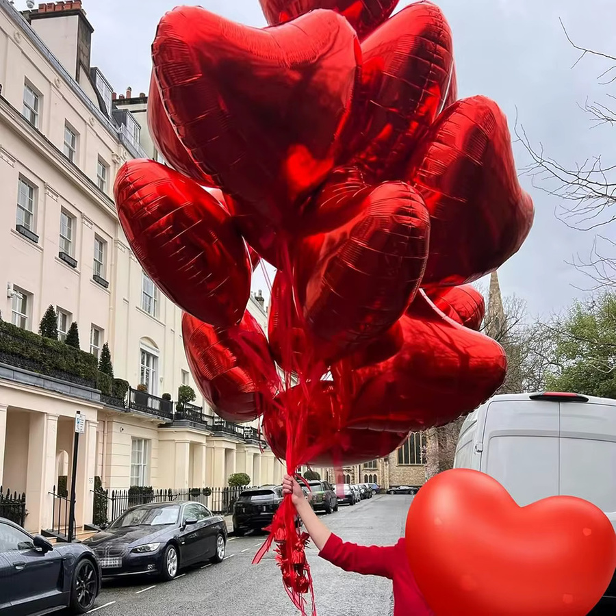 Roter Herz-Folienballon von Surpsea für Valentinstag, Hochzeit und Jahrestag, Durchmesser: 45,72 cm - Bild 3